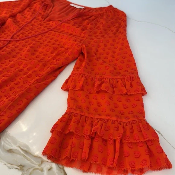 Tory Burch Red Blouse with Tassel Detail - Picture 7 of 16